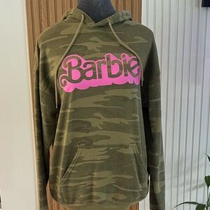 Women's "Barbie" Green Camo Hoodie (Small)